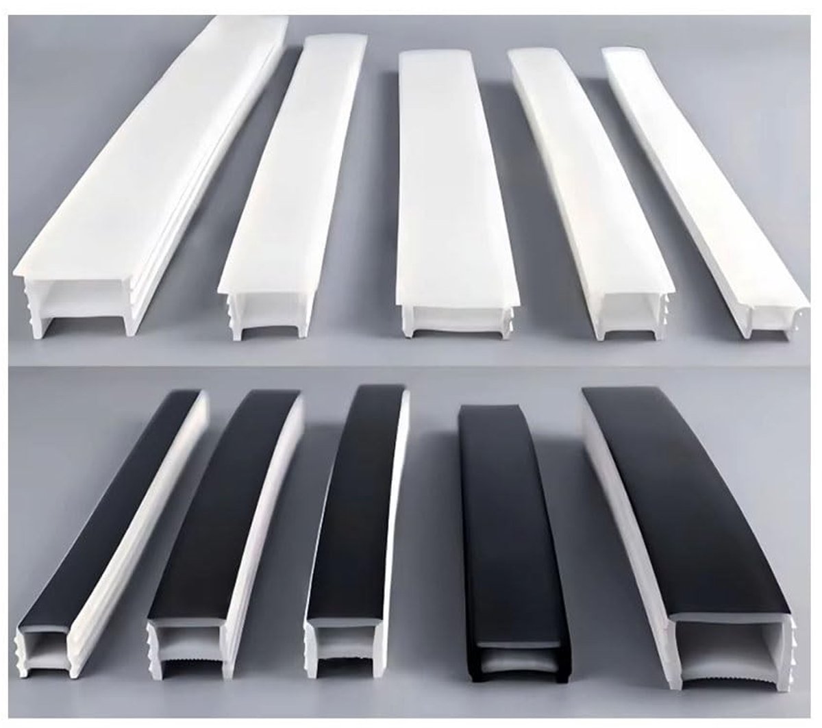 LED-neon siliconen diffusorbuis - Zacht buigbaar en lichtblokkering - Zwart