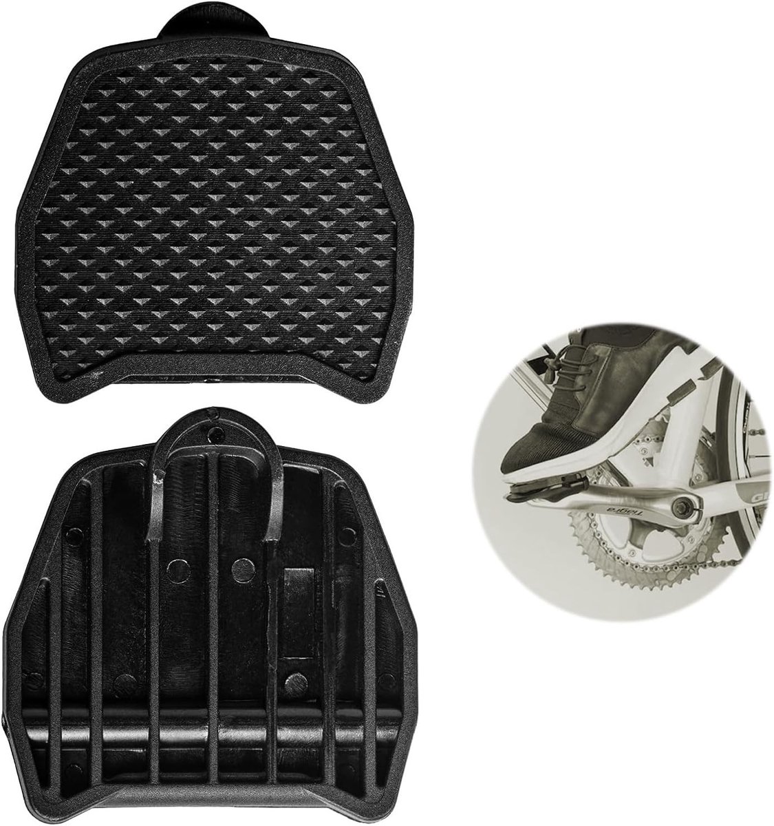 Compatibele pedal plate voor Shimano SPD-SL, PP adapter voor vlakke pedalen, lichtgewicht, antislip en eenvoudige installatie