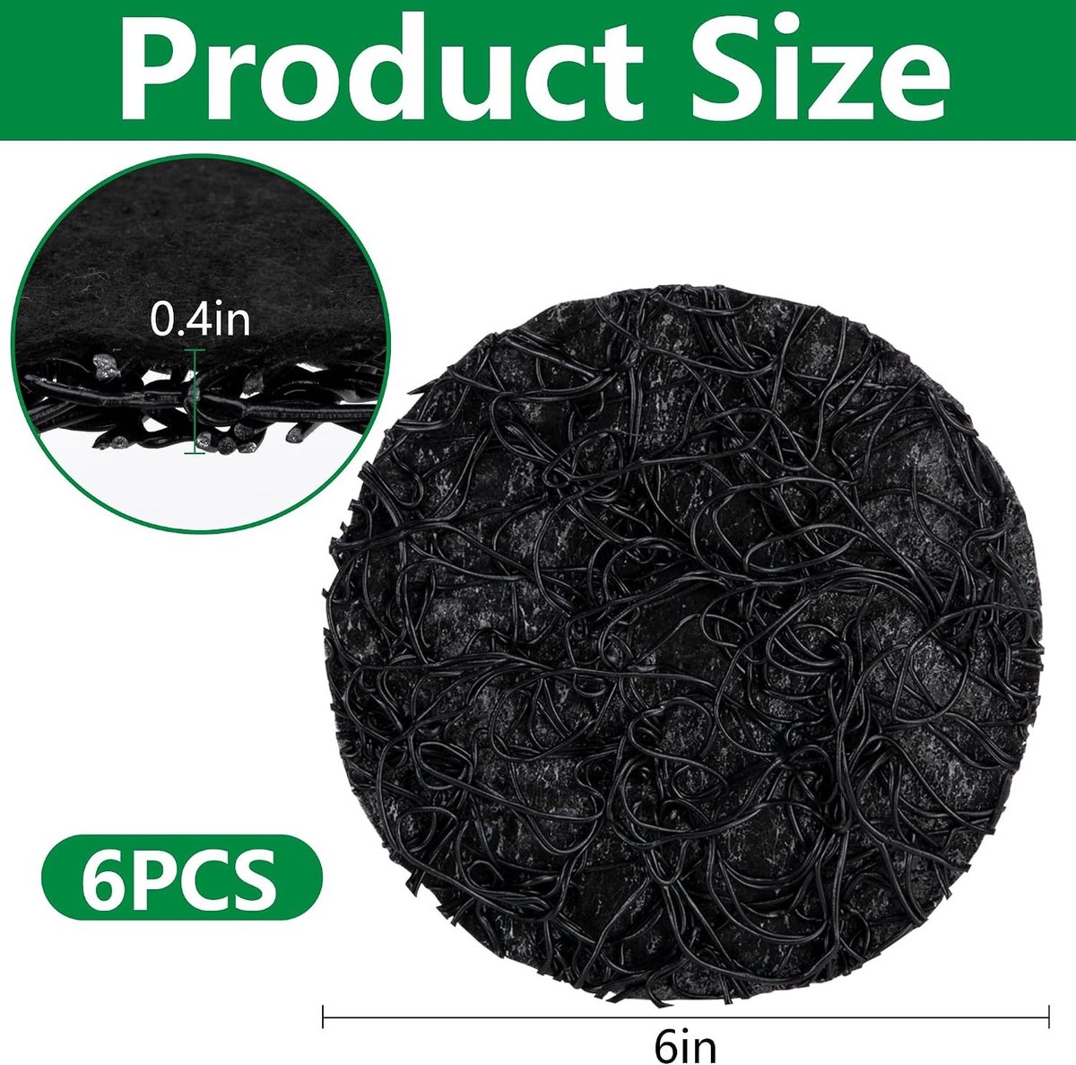 Set van 6 Plant Pot Filter Mats voor Betere Drainage en Bescherming van Planten