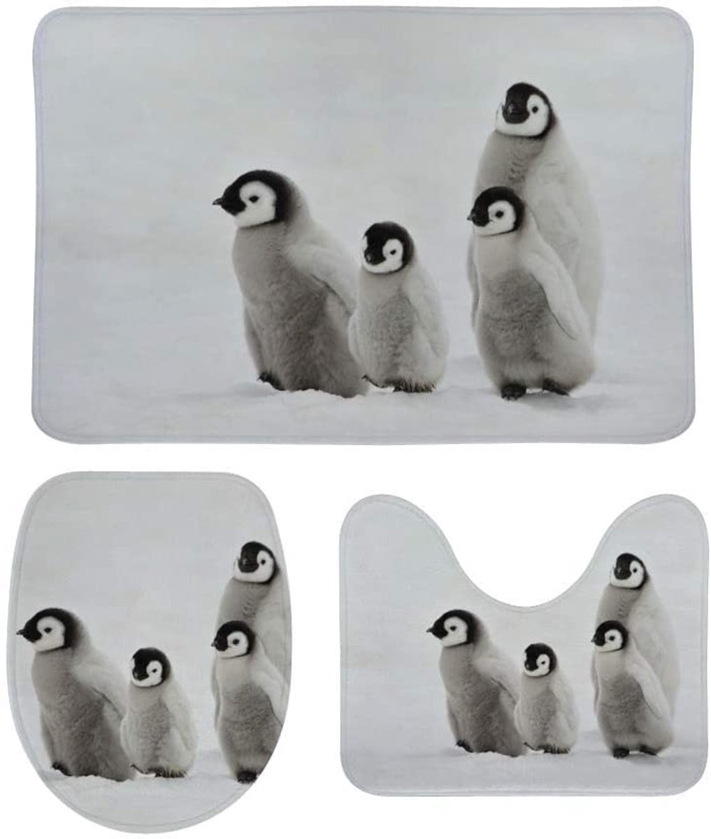 Pinguïn Badmat Set - 3-delige Set - Antislip