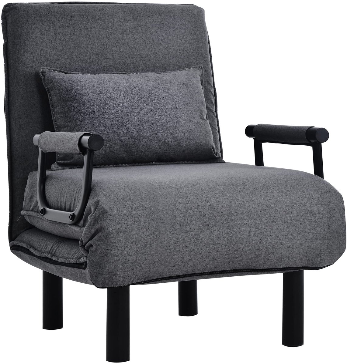 Convertible Sofa Bed Chair - 3-in-1 Design met Verstelbare Rugleuning - Grijs