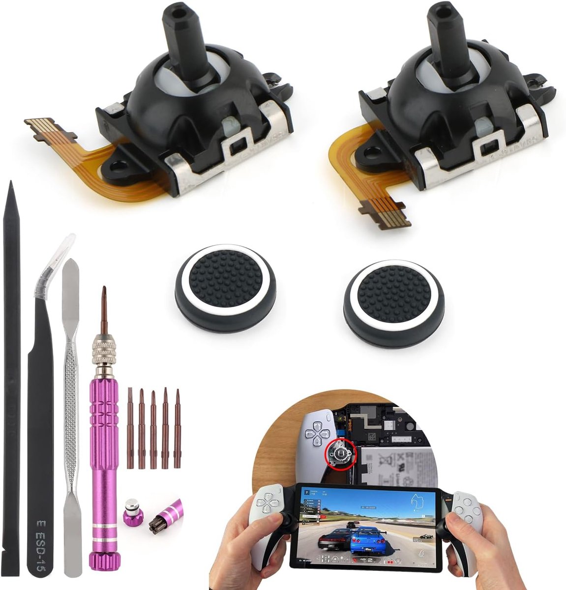 Hall Effect Joysticks 2 Stuks - Geschikt voor PS5 Portal en PS VR2