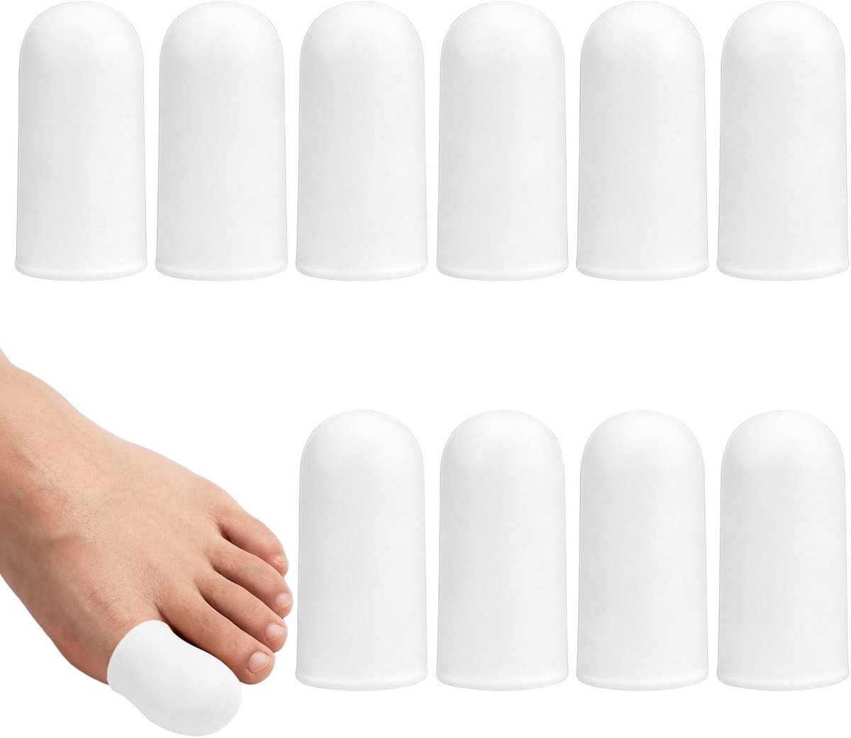 Beschermende Silicone Teenbeschermers, Verpakking van 10 Stuks, Ademend en Comfortabel, Ideaal voor Voetbescherming en Blarenpreventie