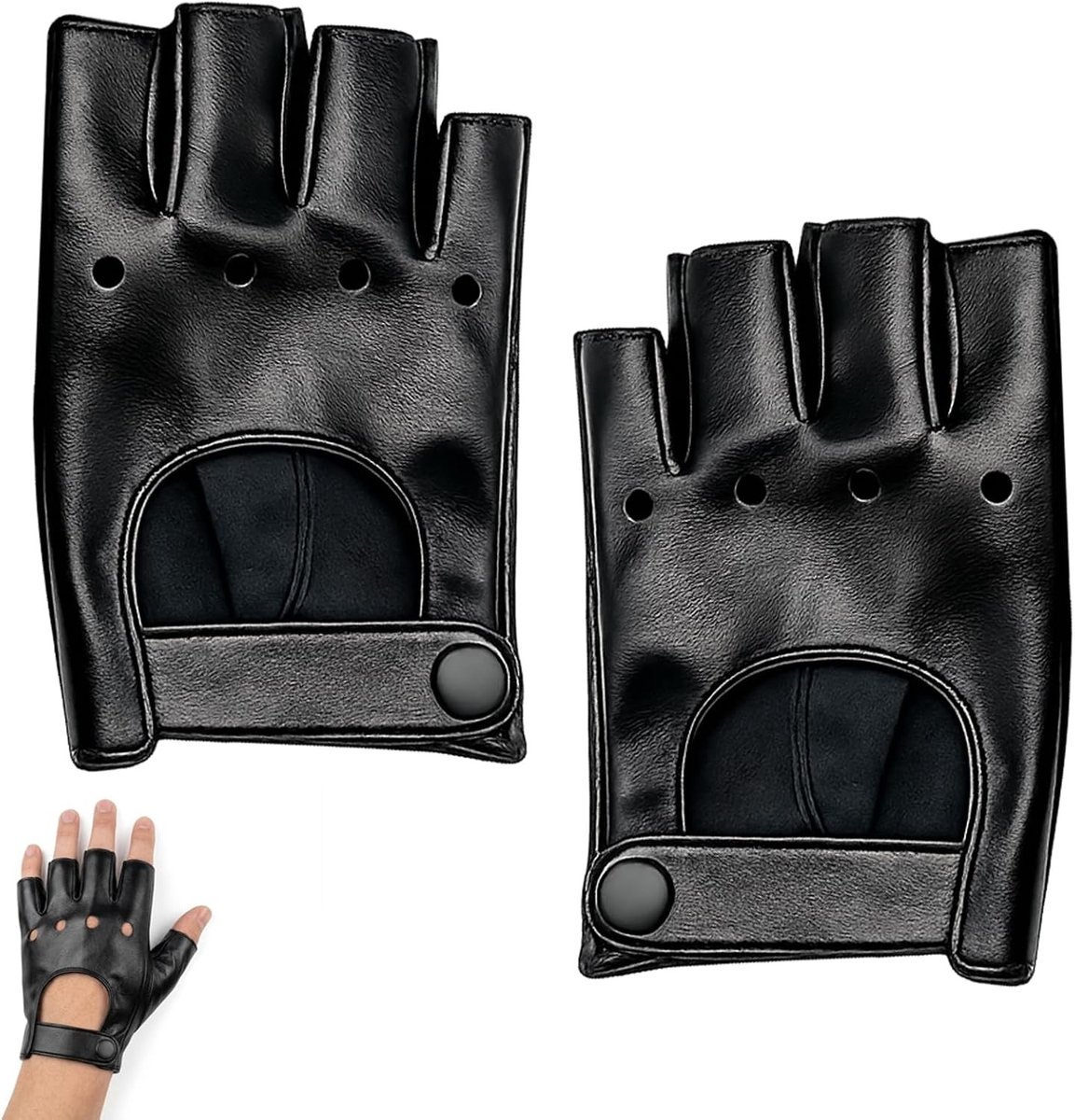 Vrouwelijke Vingerloze Leren Handschoenen voor Autorijden, Fietsen en Cosplay - Half Finger Design en Comfortabel Gebruik