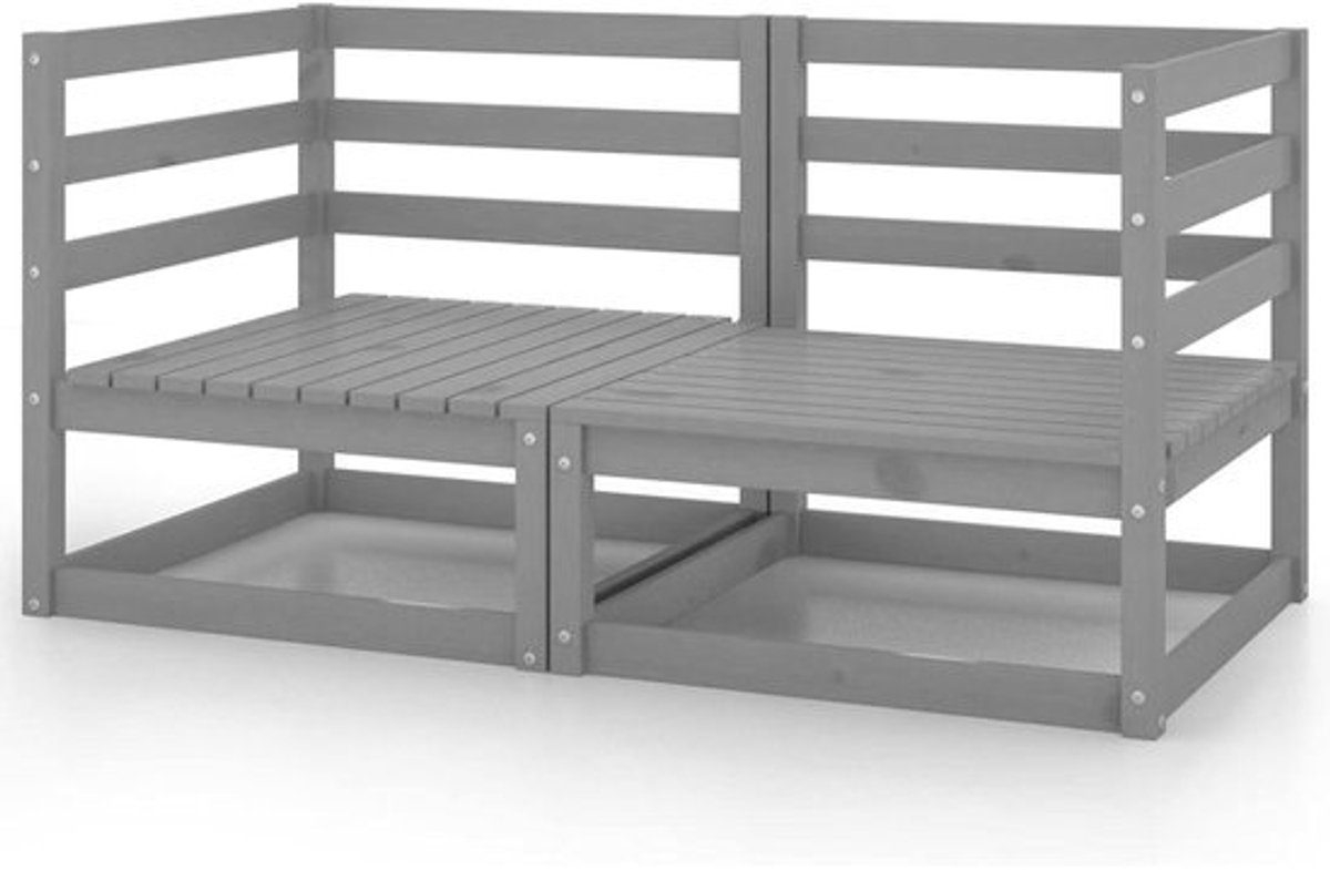 Hoekbank Tuinbank - Loungebank Sofa - Buiten Ontspannen - Modulair Opbouwbaar - 70 x 70 x 67 cm - Grijs