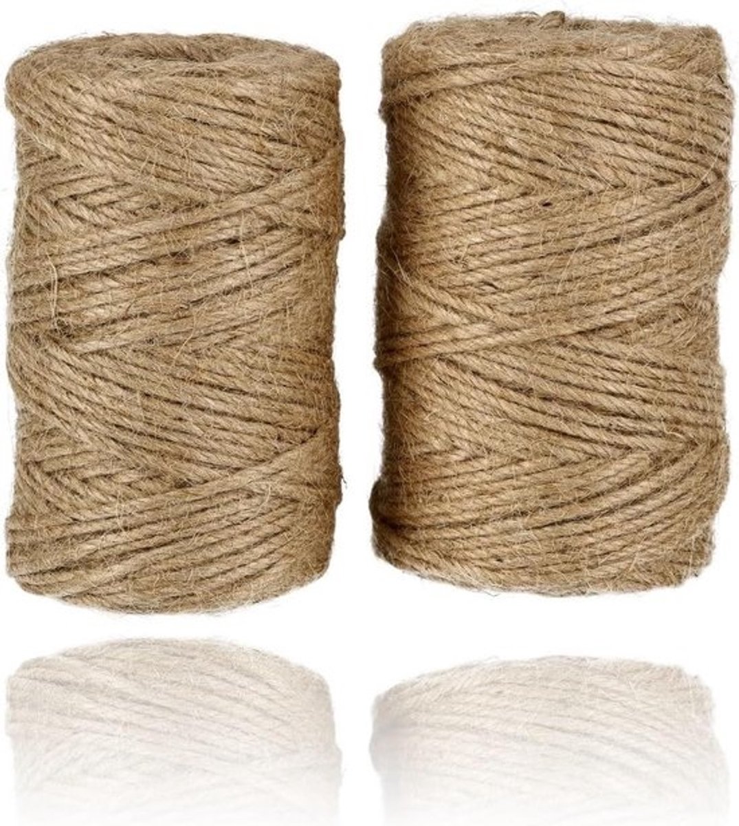 Jute Touw Rollen - Natuurlijk Bindtouw - Ambachtelijke Projecten - Biologisch Afbreekbaar - 2x 74 Meter - Natuurlijk Bruin