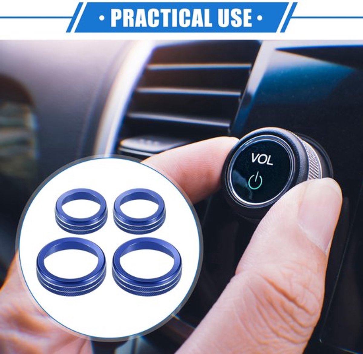 Knopring Deksel voor Ford - 4 Stuks Blauw