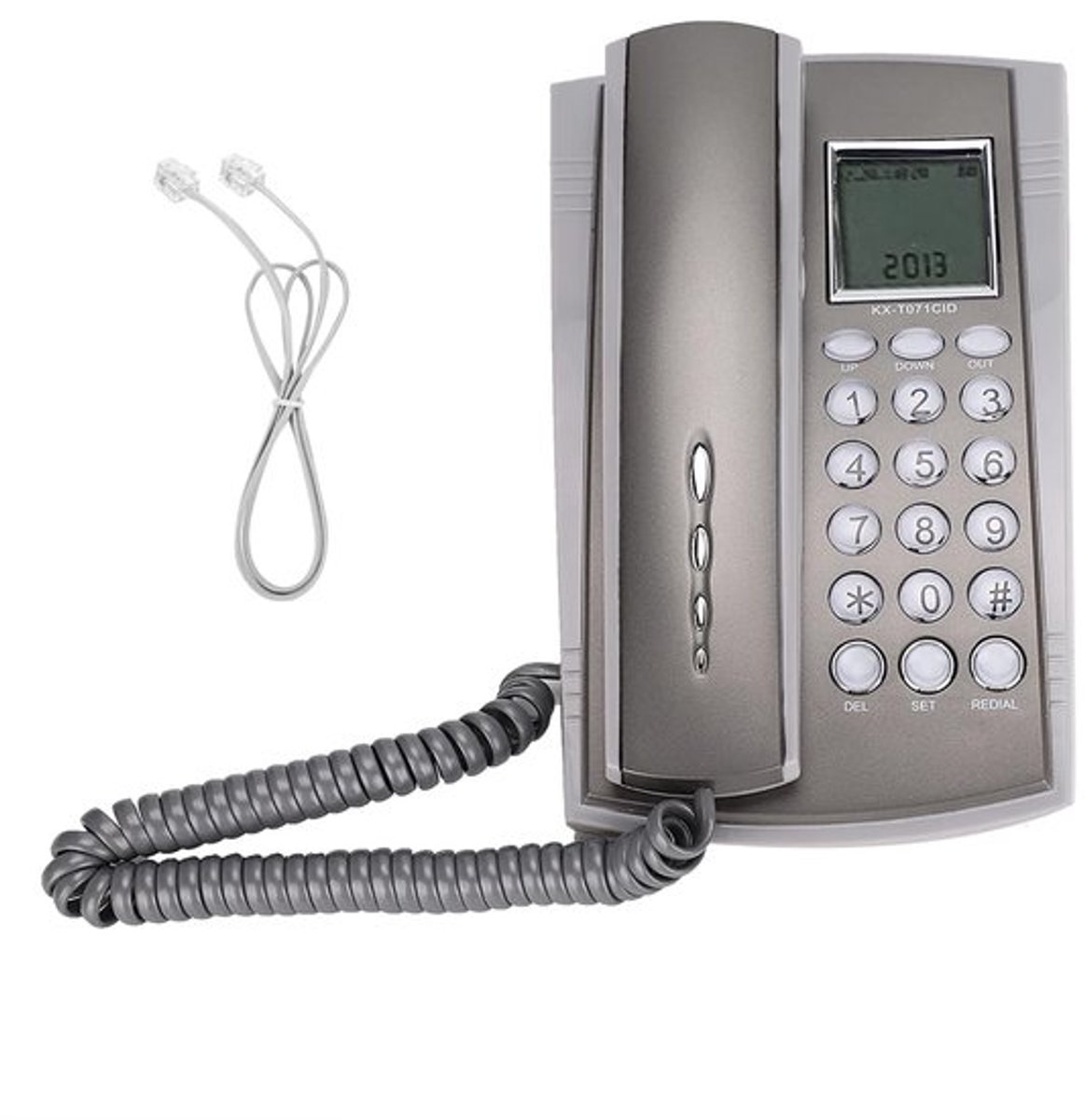 Bureautelefoon met LCD-scherm - Vaste Telefoon - Handsfree - Kantoor/Huistelefoon - Model KX-T071CID - Grijze Kleur - Vastelijntelefoon