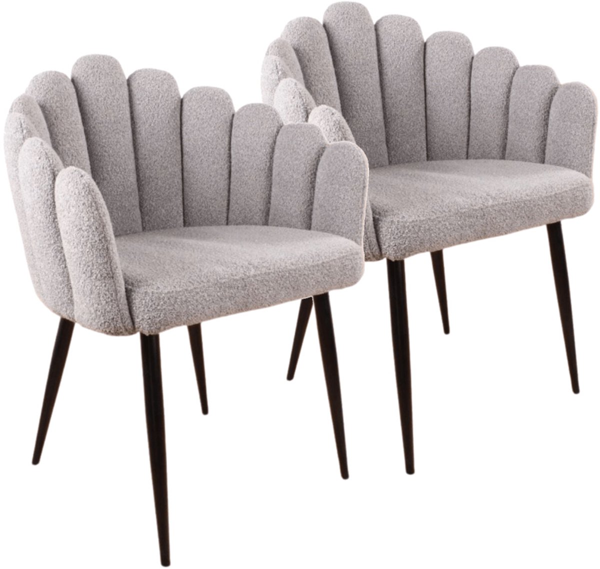 DS4U® - Flower eetkamerstoel - Set van 2 - Grijs - Boucle