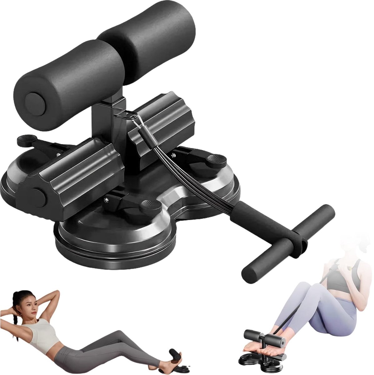 Solidchoice - Draagbare Sit-up Machine met 3 Zuignappen voor Thuisgebruik