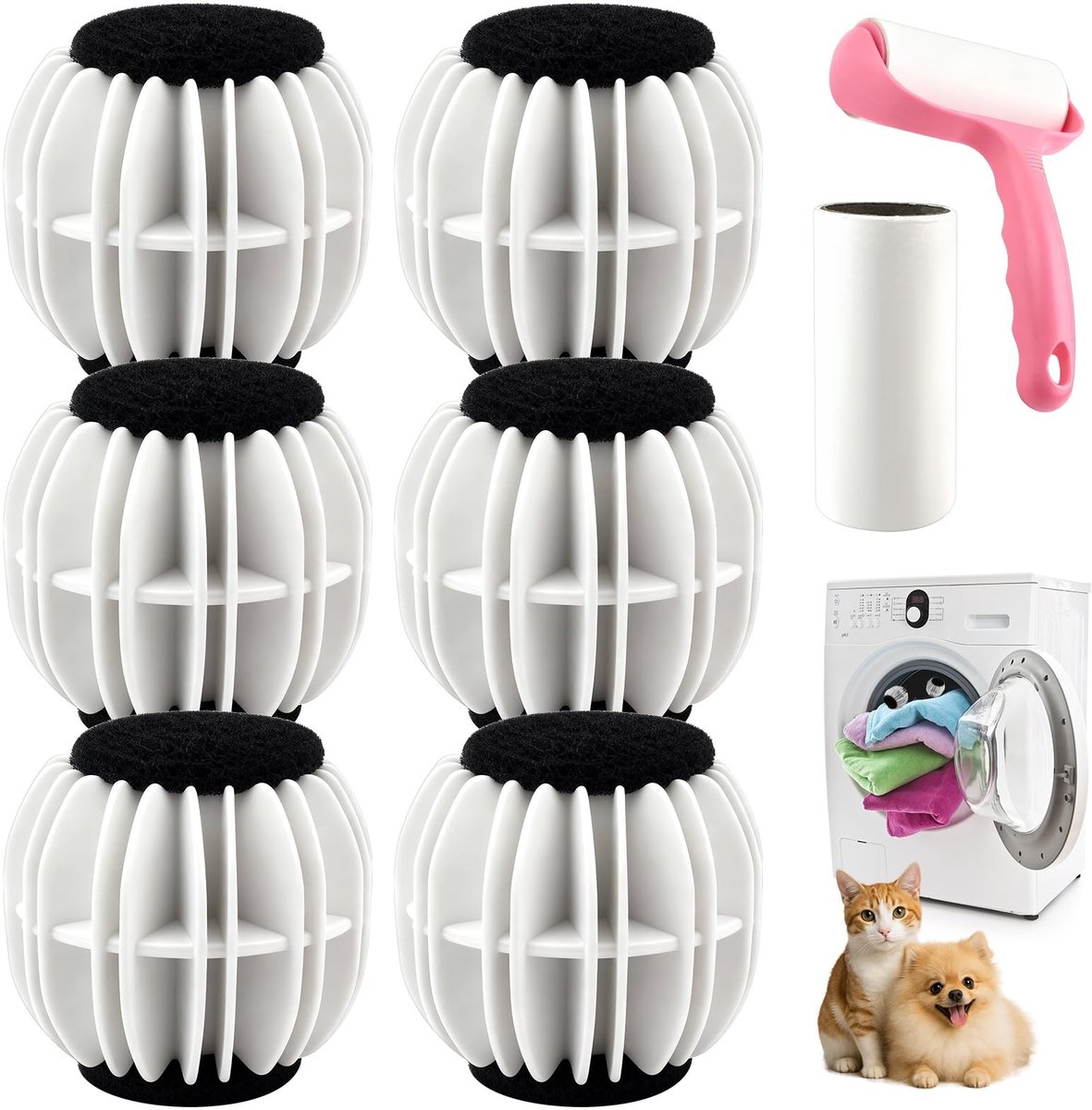 Solidchoice - Dierenhaarverwijderaar met Pluisroller, 6 Stuks