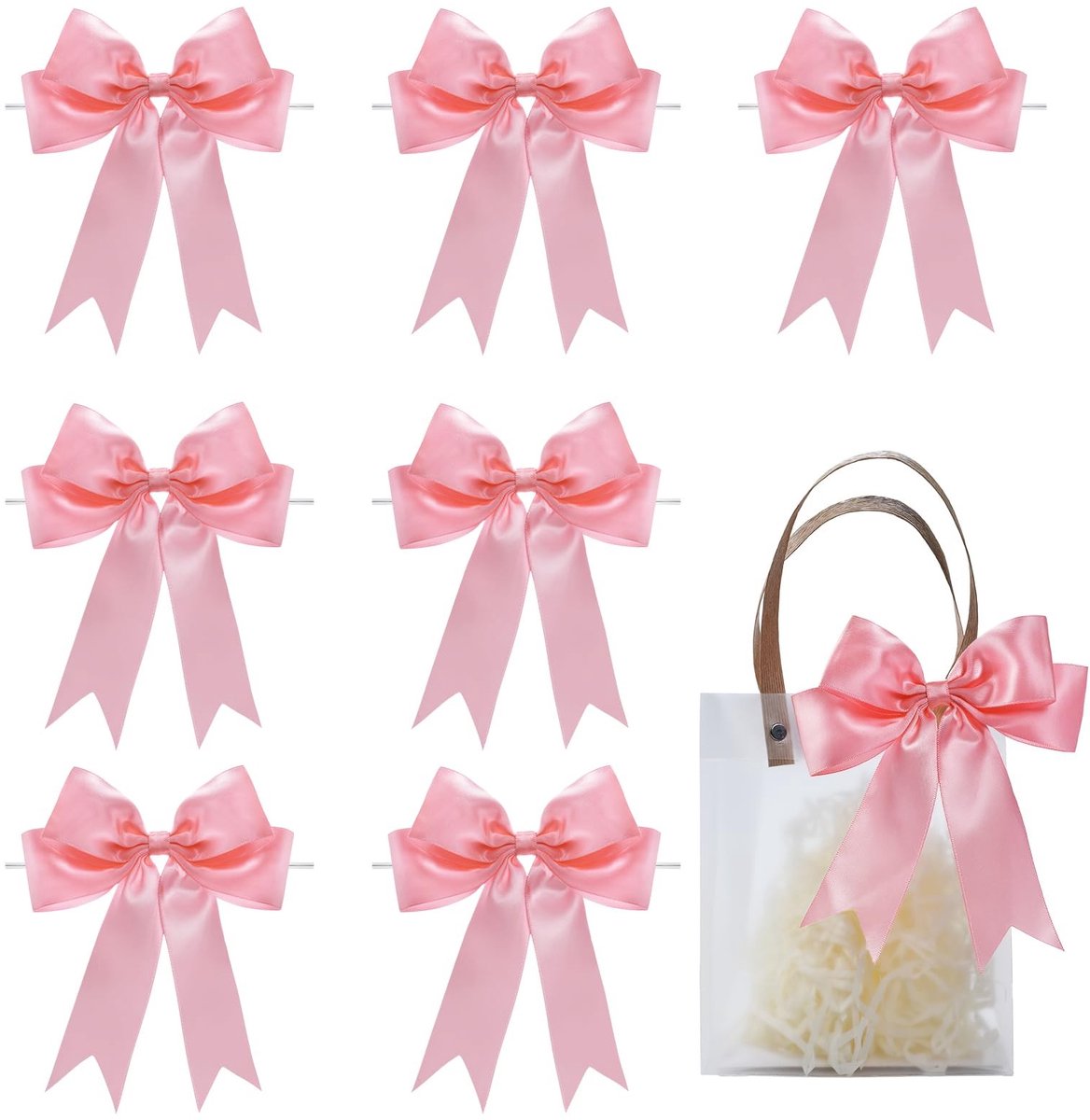 Solidchoice - Roze Satijnen Strikken voor Geschenkverpakking, 14 cm, 24 Stuks