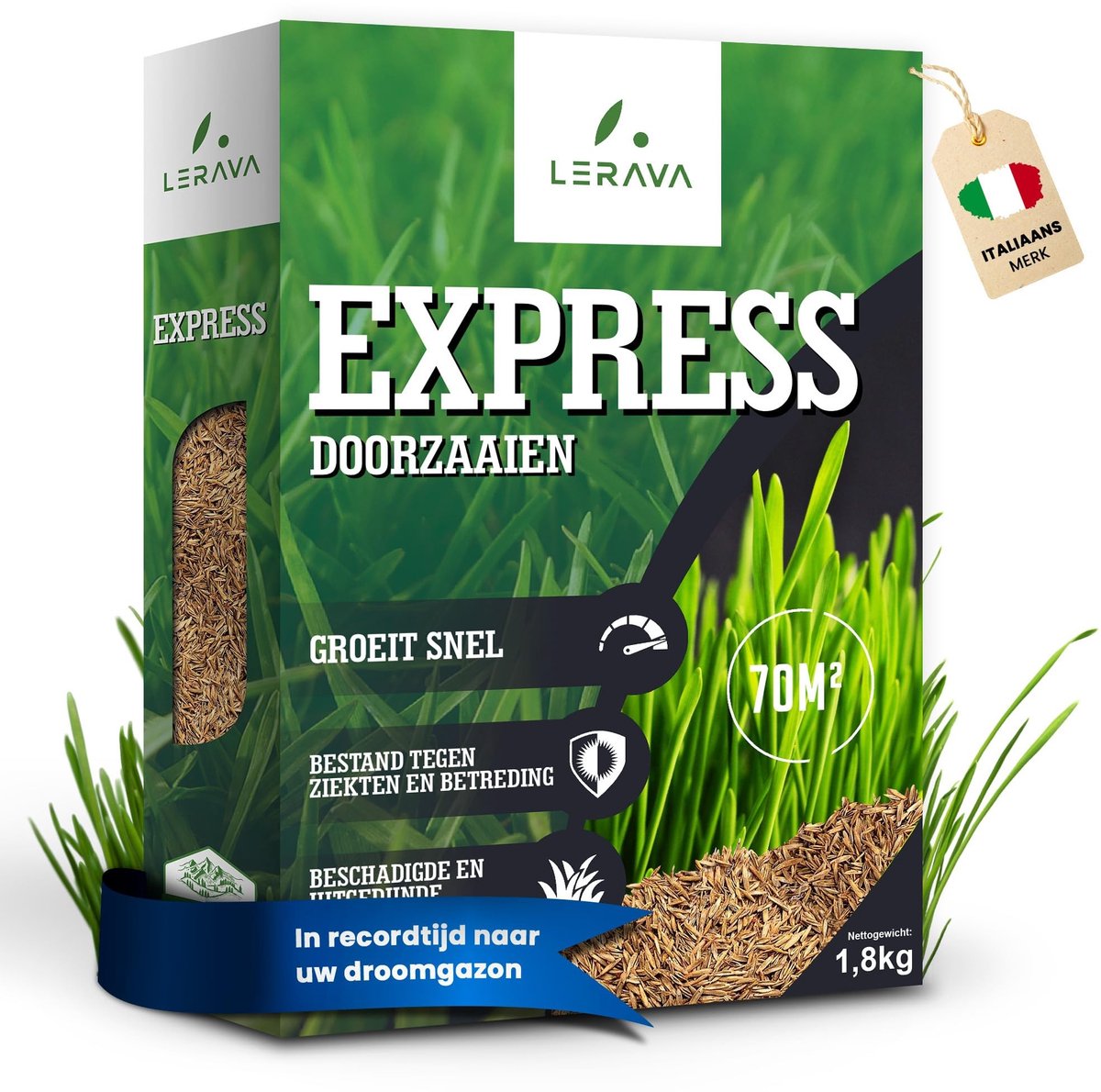 Solidchoice - Snelle Groei en Slijtvast Graszaad voor Dichte Gazons (1.8kg - 70m²)