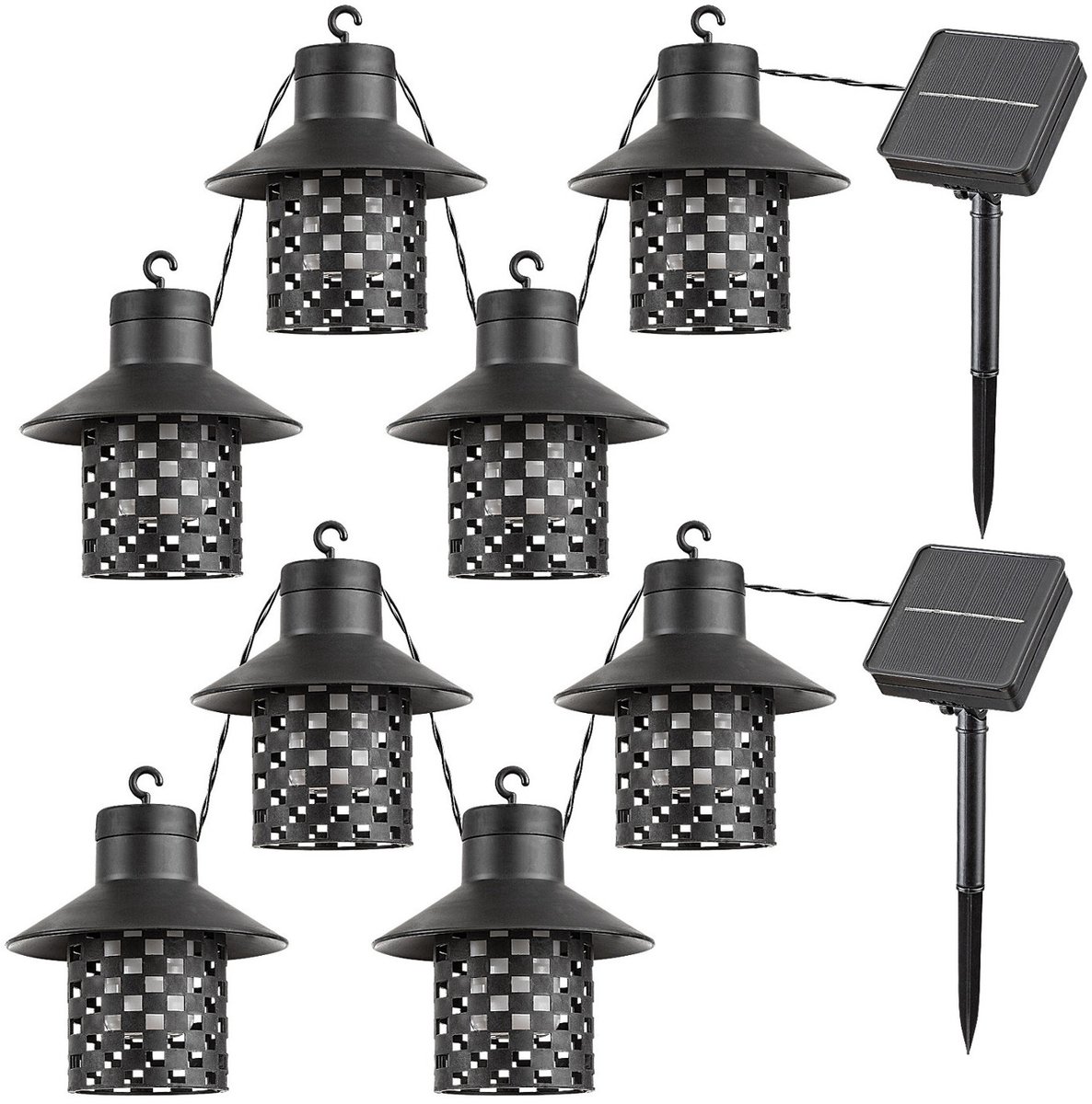 Rabalux - LED lamp - Solarlampen 4 armaturen voor buiten - voor buiten, IP44, zwart, Ximpu, set van 2