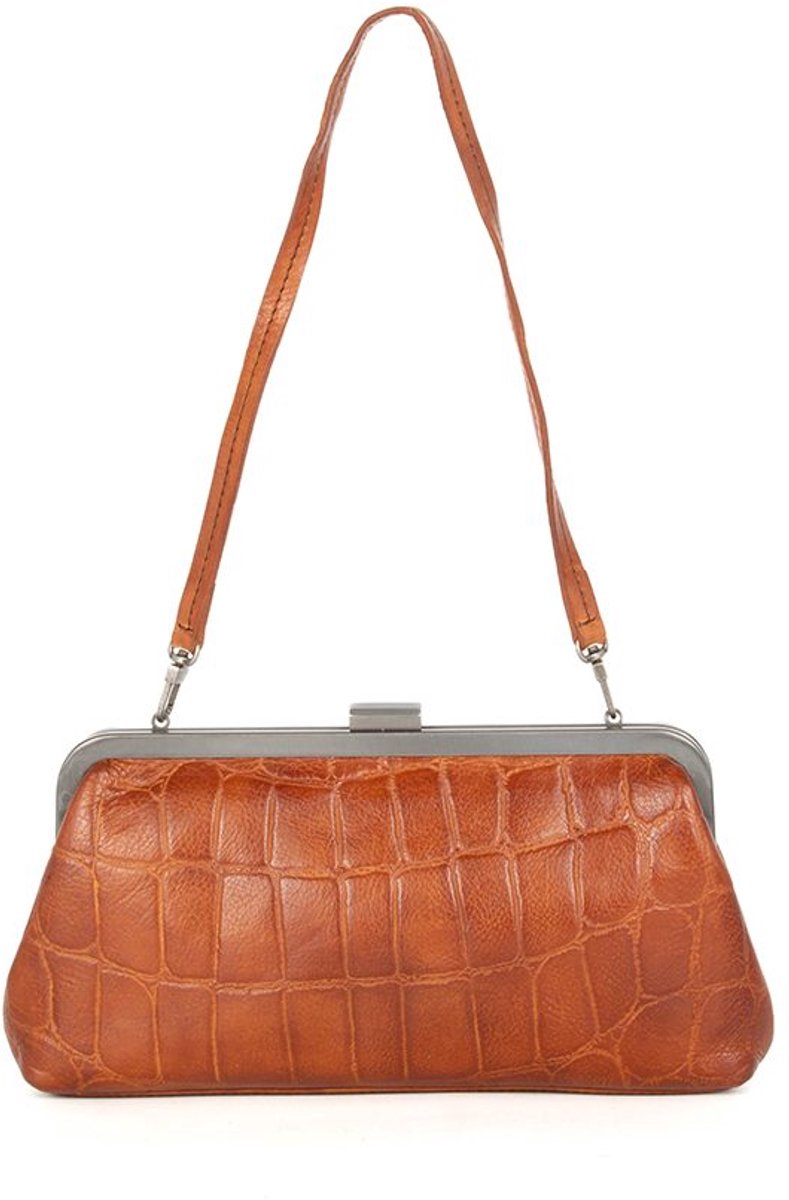 Leren Clutch - Cherice - Brandy Cognac