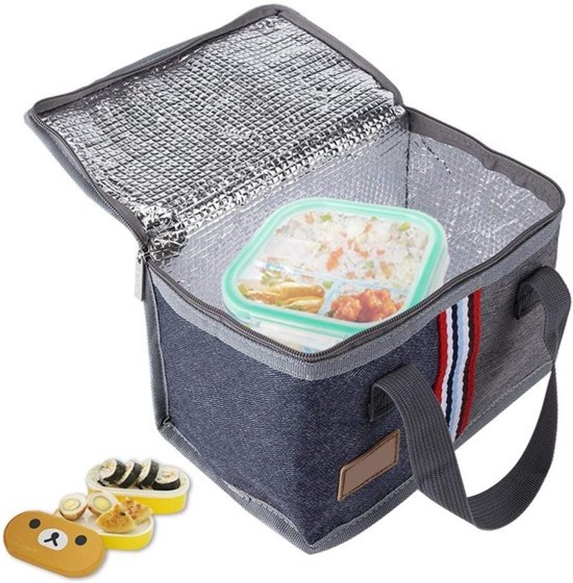 Draagbare geïsoleerde lunchbox koeltas set van 2, perfect voor picknick en voedselopslag, lichtgewicht en thermisch voor warme en koude maaltijden