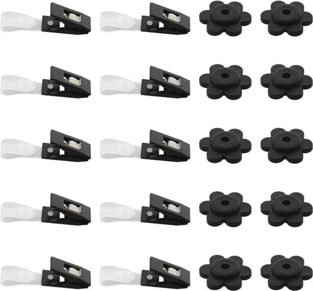 Tuinvlaggen Rubberen Stoppers - Anti-wind Vlaggenclips - Accessoires - Verstelbaar - Standaard - 20 Stuks - Geschikt voor Tuinvlaggenstangen - Grijs