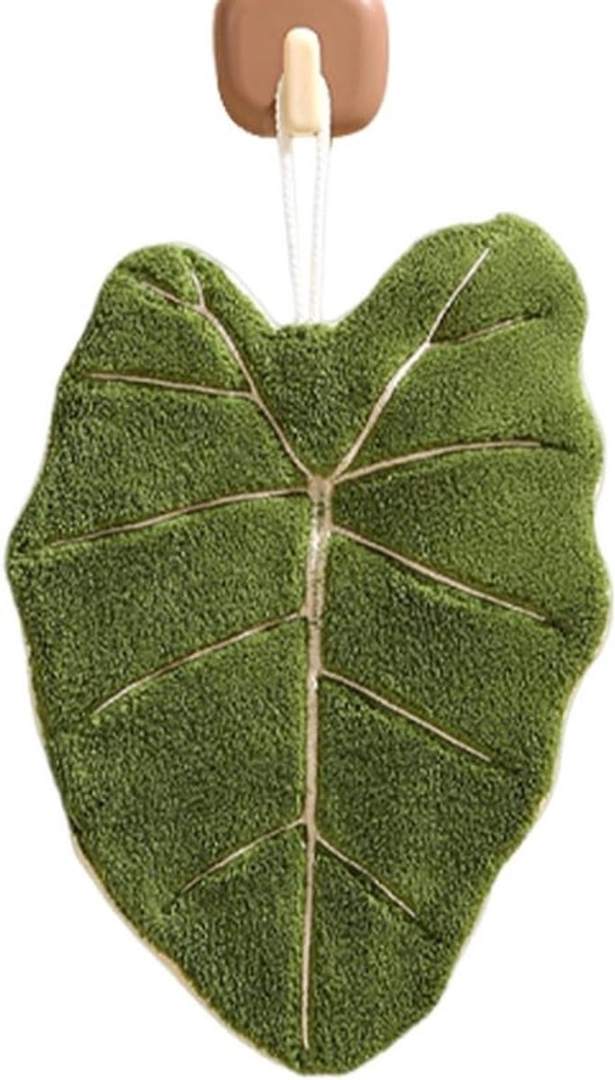 Decoratieve Handdoeken - Koraalvlies Wasjes - Badkamer Decoratie - Blad Vorm Ontwerp - 20x28 cm - Groen