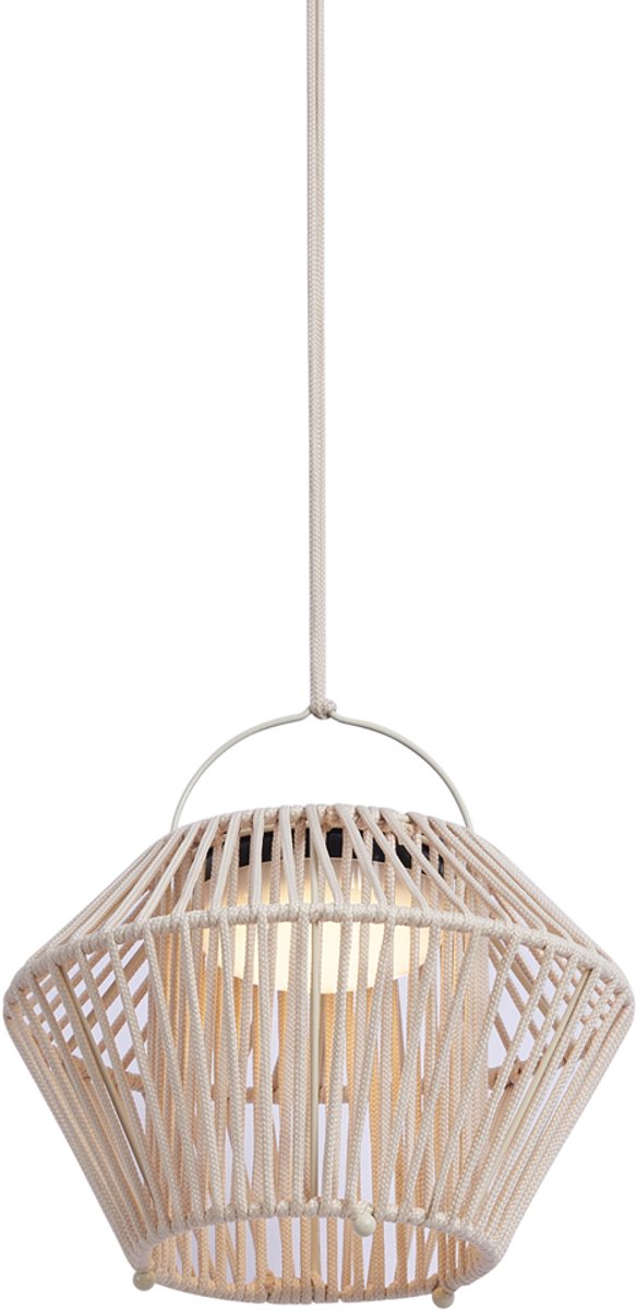 Qazqa japandi lantaarn, buitenlamp voor in de tuin - Duco - beige, 124cm, IP54, rond