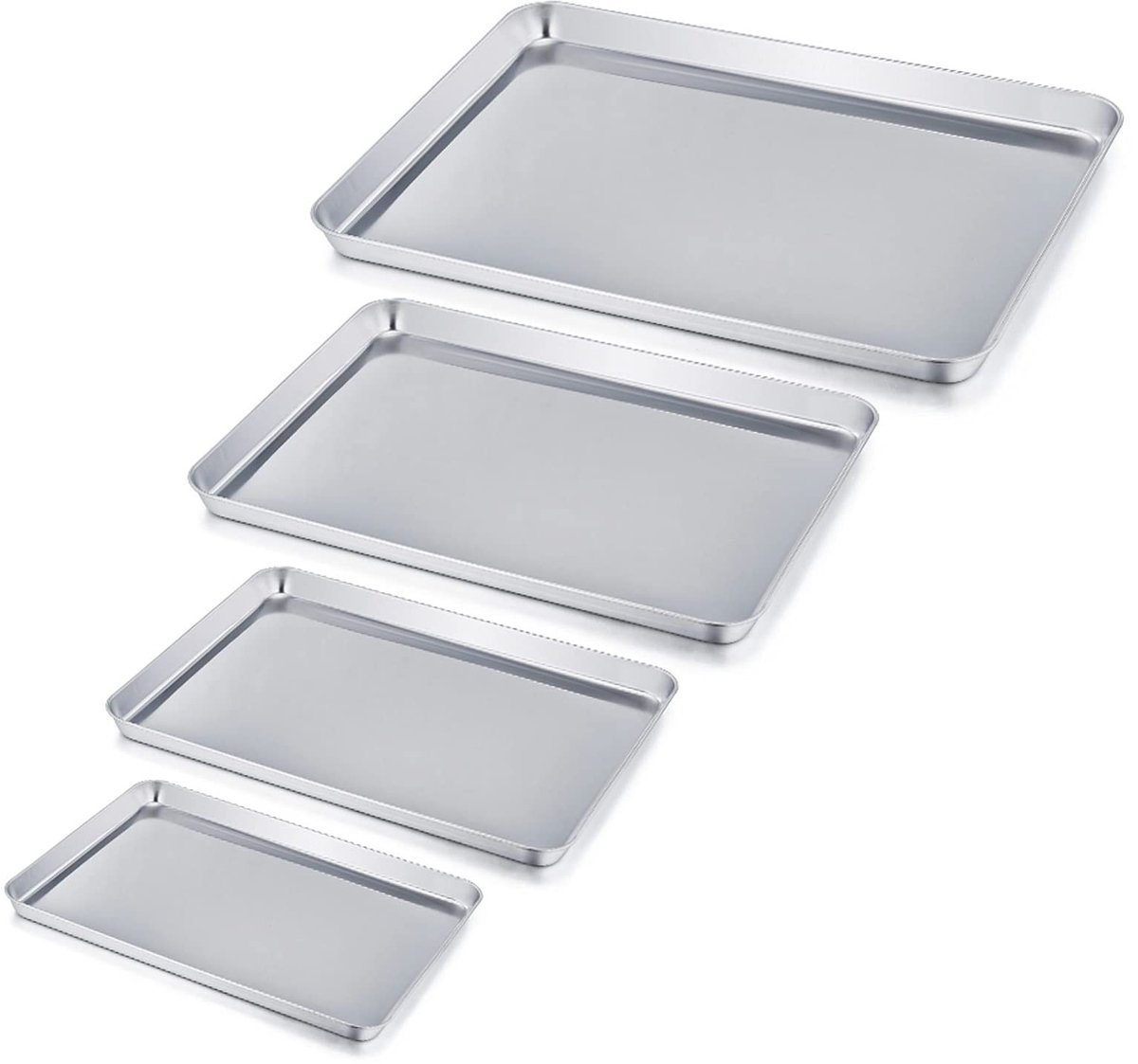 Solidchoice - Set van 4 RVS Bakplaten, Geschikt voor de Vaatwasser