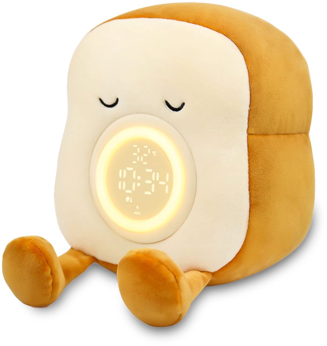 Solidchoice - Schattige Pluche Wecker met Nachtlamp en Telefoonhouder