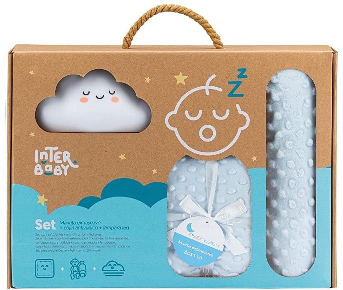 Solidchoice - Cadeauset Babydeken met Kussen en Lamp