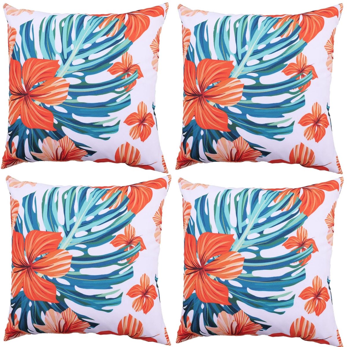 Solidchoice - Set van 4 Waterdichte Kussenhoezen 45x45 cm voor Tuinmeubels