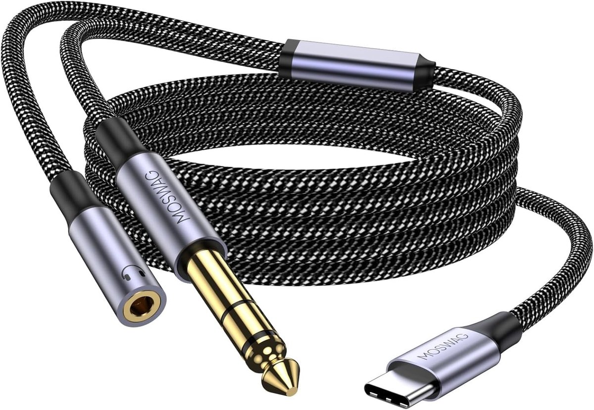 Solidchoice - USB C naar 6.35mm 1/4 inch Professionele Adapter 1M