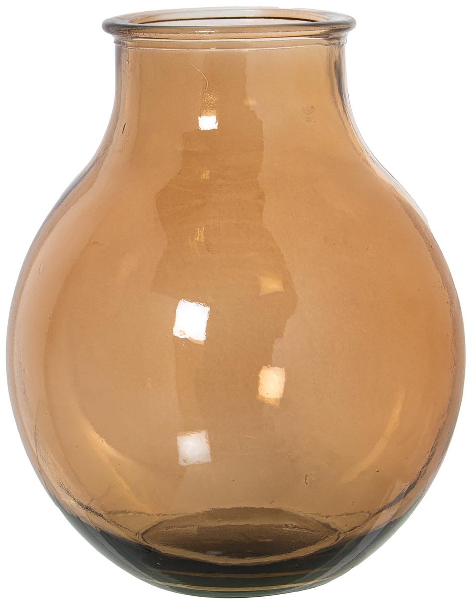 Solidchoice - Vaas van Gerecycled Glas Bruin 29 x 36 cm met Opening