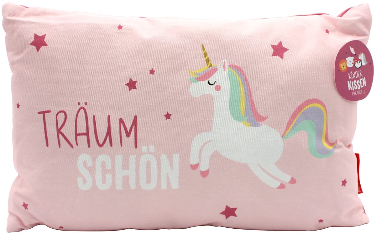 Solidchoice - Kinderen Kussen met Eenhoorn en Tekst - Träum Schön