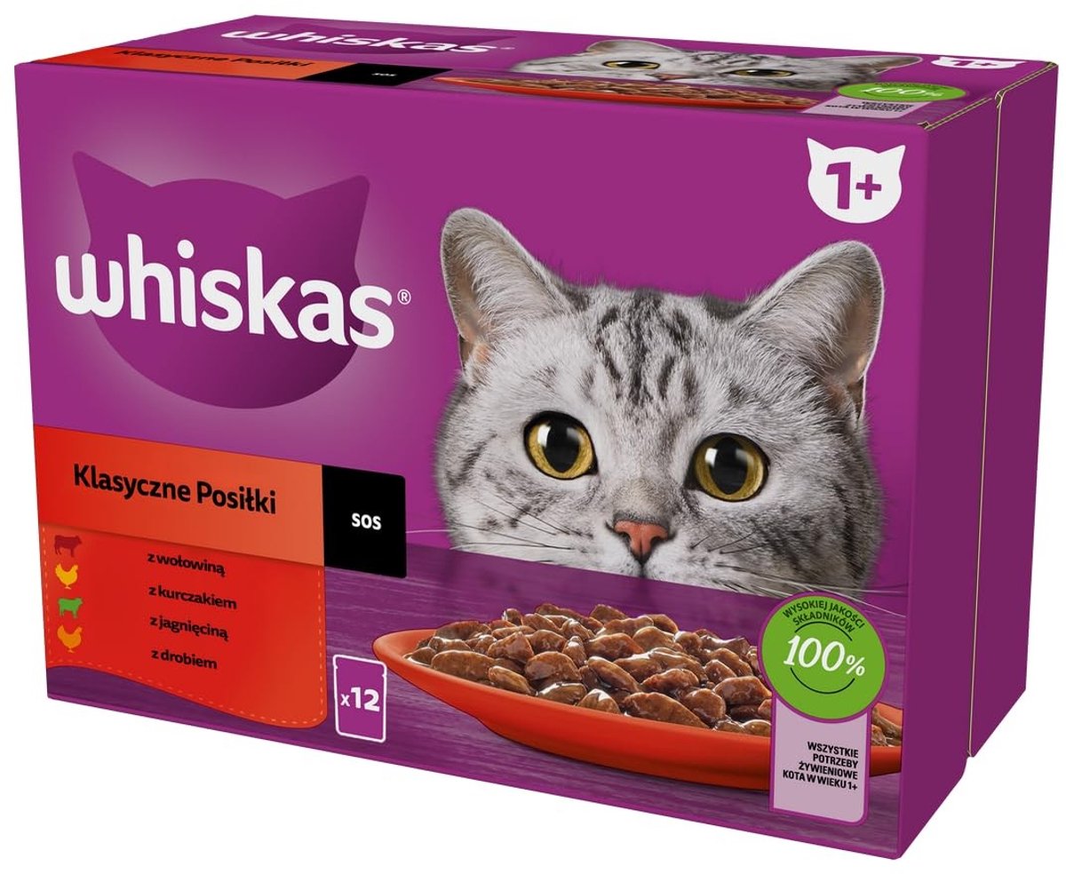 Solidchoice - Complete Natvoer voor Volwassen Katten - 48 Voedingszakjes (4 verpakkingen van 12 x 85 g)