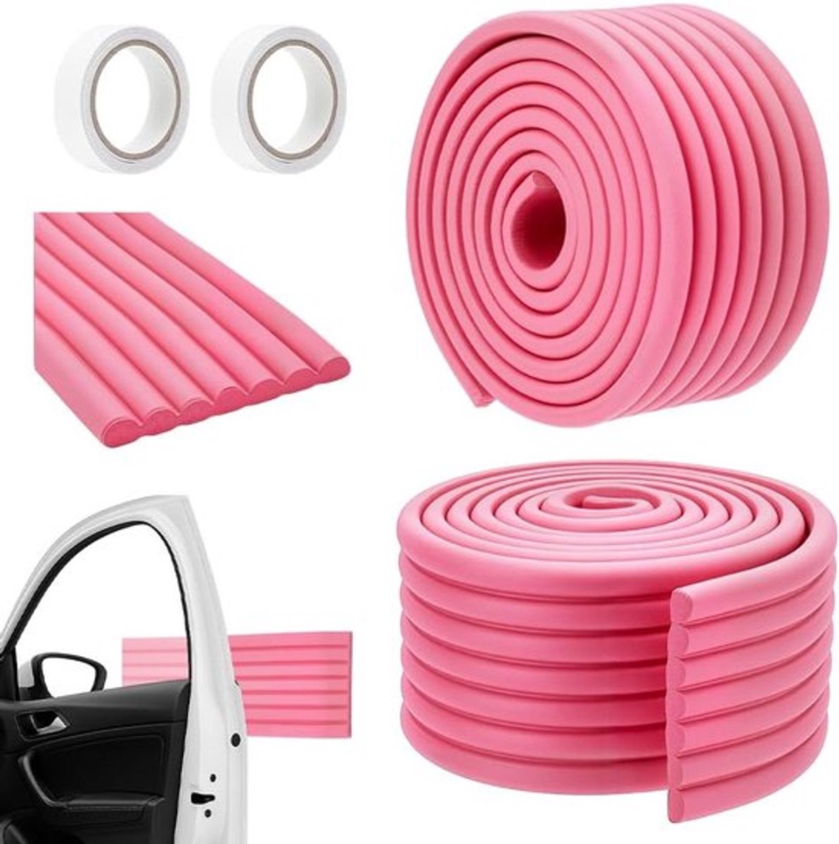 22,42 yards bumperbeschermers - Hoekbescherming voor tafelranden, bureau en meubels, cerise kleur, veiligheid en schokabsorptie