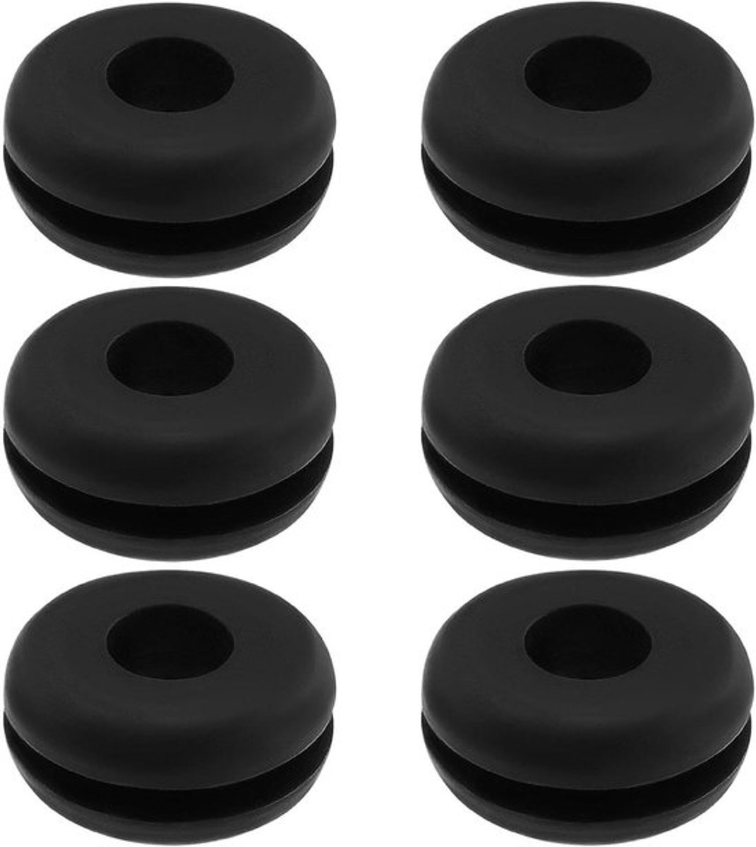 - Kabeldoorvoertules - 6 STKS - Bescherming Draden - Zwart - 1227 Anglepoise Lamp - Buitendiameter 15mm - Binnendiameter 6mm - Hoogte 7mm - Geschikt voor Lampen - Zwart Model