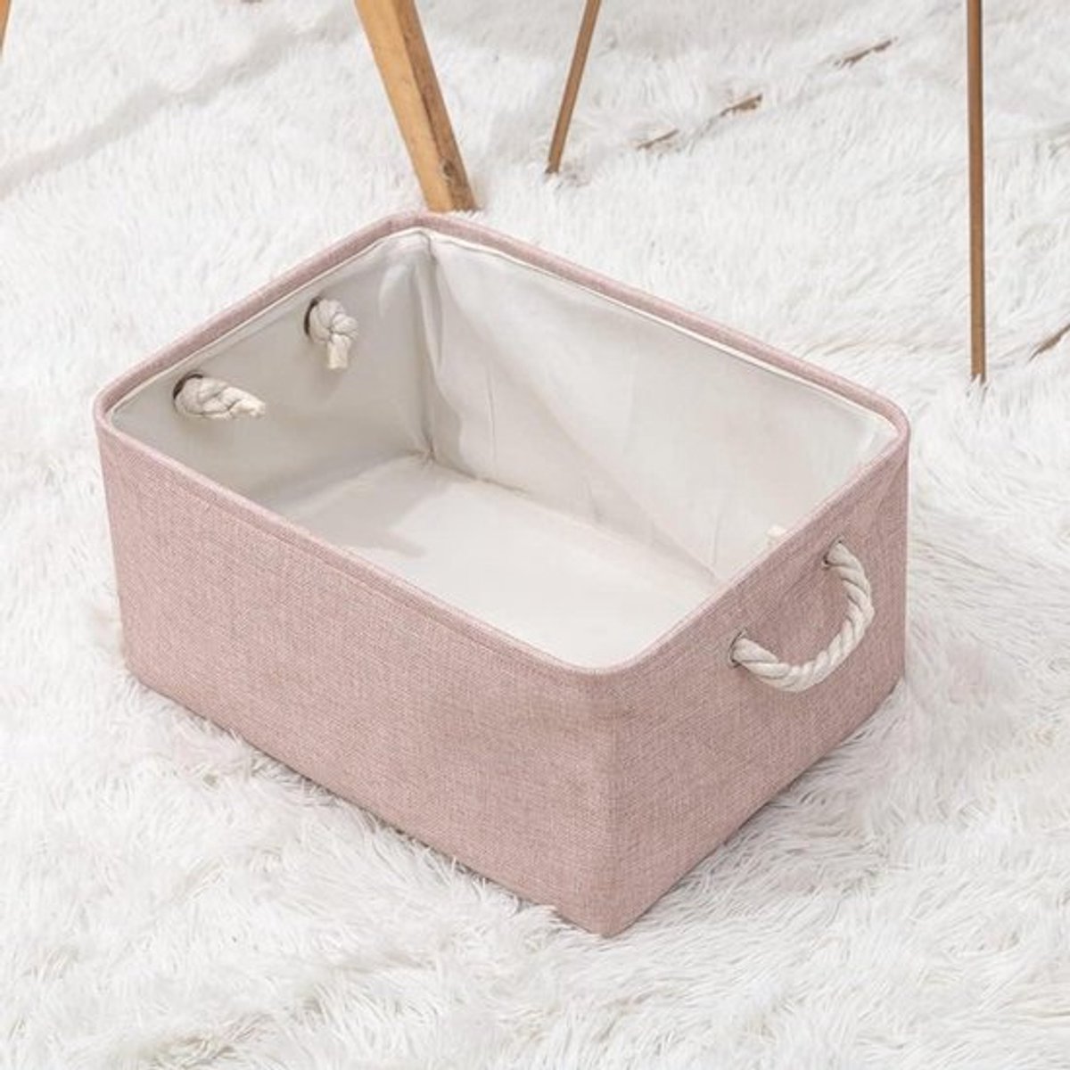 Stoffen opbergmand - Opvouwbare opbergdozen - Opbergmanden voor kleding - Speelgoed - Slaapkamer - Rek - Kast - Kledingrekken - Kinderkamers - Roze - 41 x 31 x 20 cm.