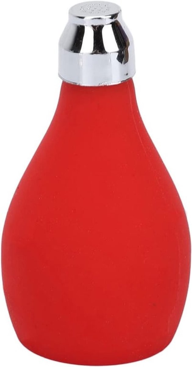 Lege poederblazer, navulbare haarvezel applicator, sprayfles voor poeder, talcum poeder en hittebescherming, silicone knijpfles in het rood