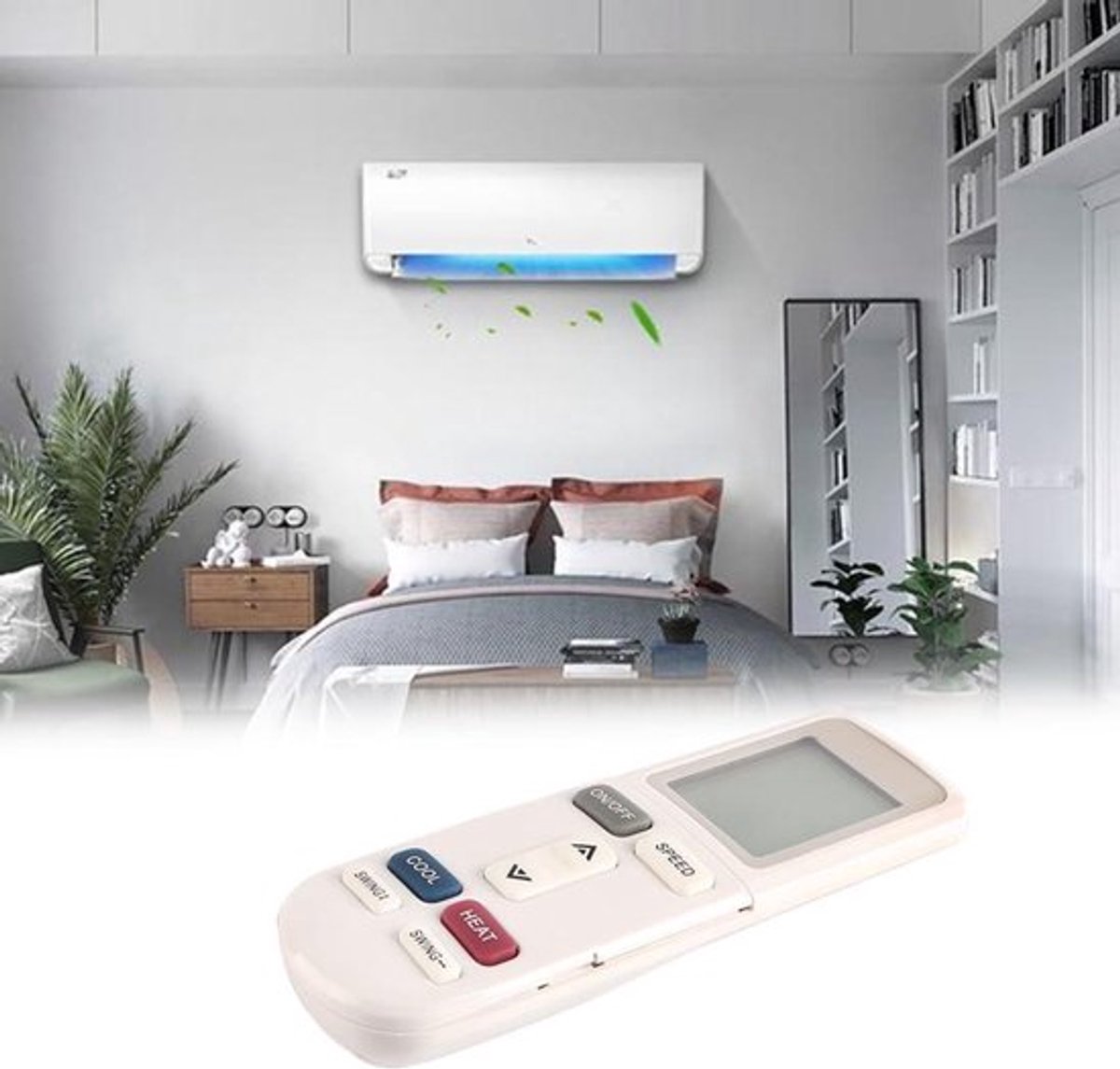 Vervangende afstandsbediening airconditioner - YKR-L102E - L/101E - L/103E - compatibel - zwart - airco - afstandsbediening - geschikt voor LG modellen.