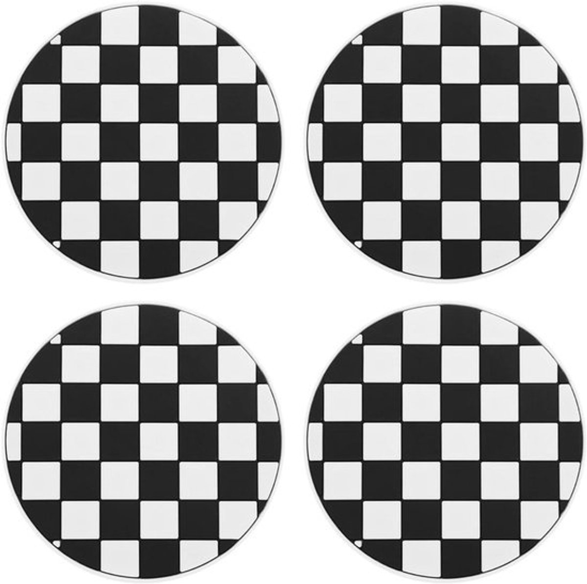 Auto Onderzetters - Antislip - Universeel - Rasterpatroon - Auto-interieur Accessoires - Bekermatjes - Geschikt voor de meeste auto's - 4-Delige Set - 7,2 cm