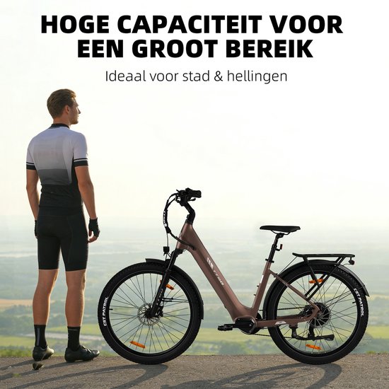 2026 TTGO 27.5×2.4 Inch Elektrische Fiets - 48V 15Ah Accu (720Wh) - ZOOM Gedempte Zadelpen - Actieradius tot 130 km - LCD Display - Shimano 7 Versnellingen - Hydraulische Schijfremmen - 70 Nm– Elektrische stadsfietsen - Bruin — afbeelding 3