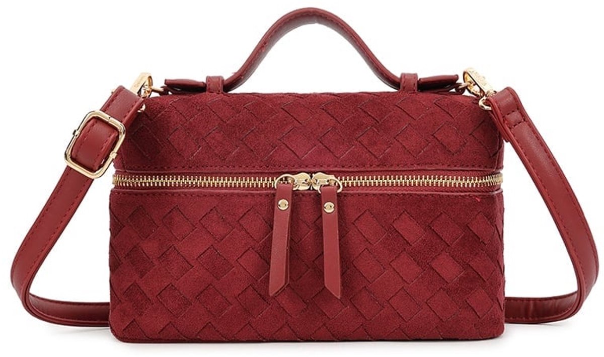 Giuliano kunstlederen suede schoudertas Lisanne - Dames - Bordeaux