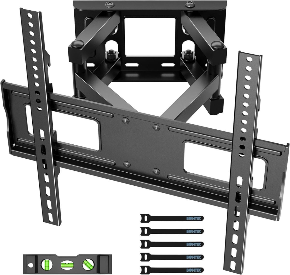 KIRA® TV Beugel - Flexibele Televisie Beugel - TV Beugel Draaibaar en Kantelbaar - Zwart - 1cm x 1cm x 1cm