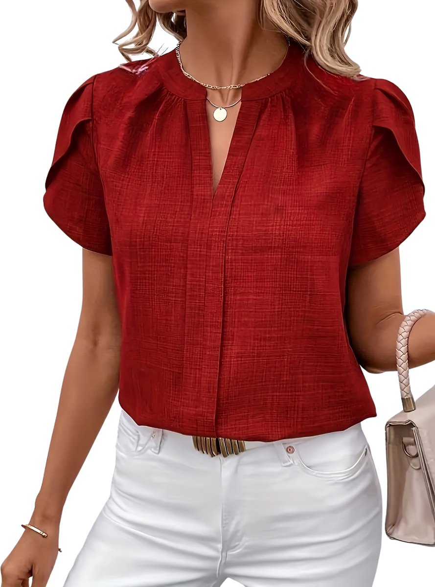 Currero T-Shirt Dames Shirt Zomerkleding T Shirt Mode Old Money Polo Vrouwen Kleding Volwassenen Rood