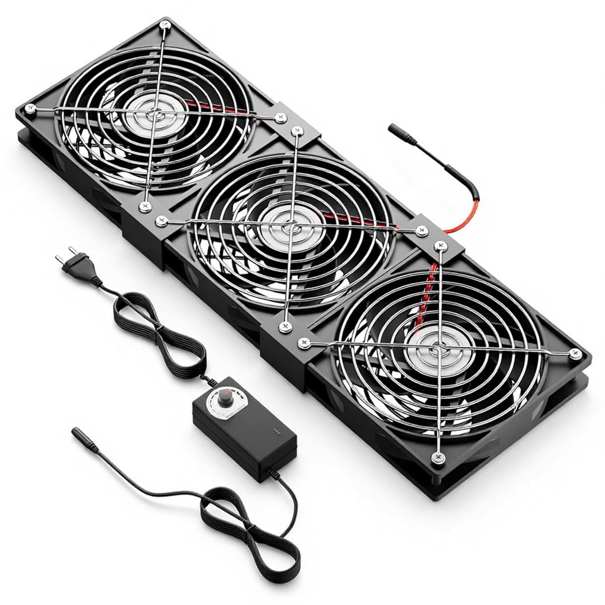 Behuizingsventilator - 12 V - 120 mm - Instelbare Windsnelheid - Voor PC, Laptop en Router
