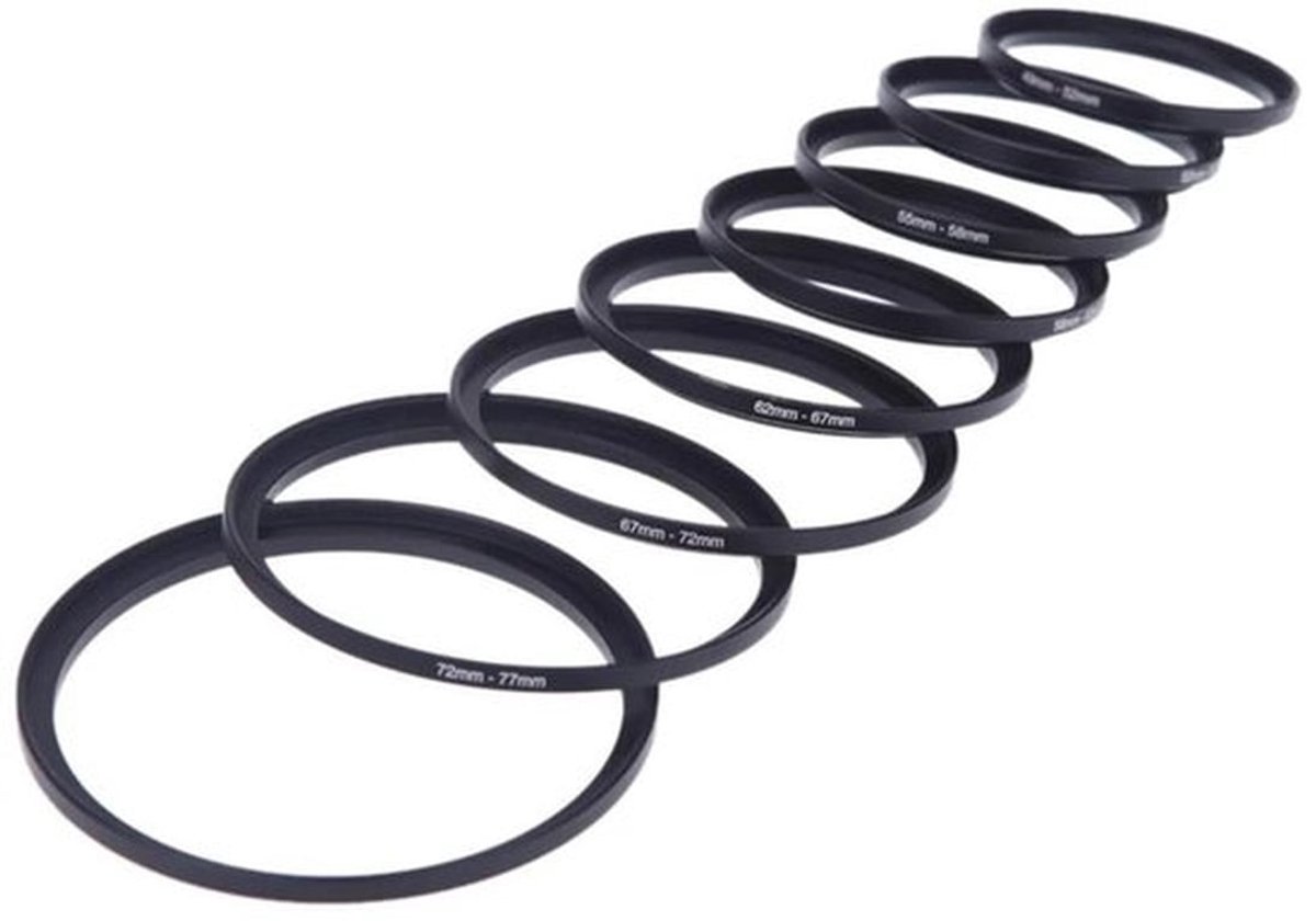 Camera Filter Adapter - Filter Ring Set - Hoogwaardige Metaal - Diameter 37 mm tot 82 mm - Lens Adapter - Geschikt voor Fotografie - 9 Stuks