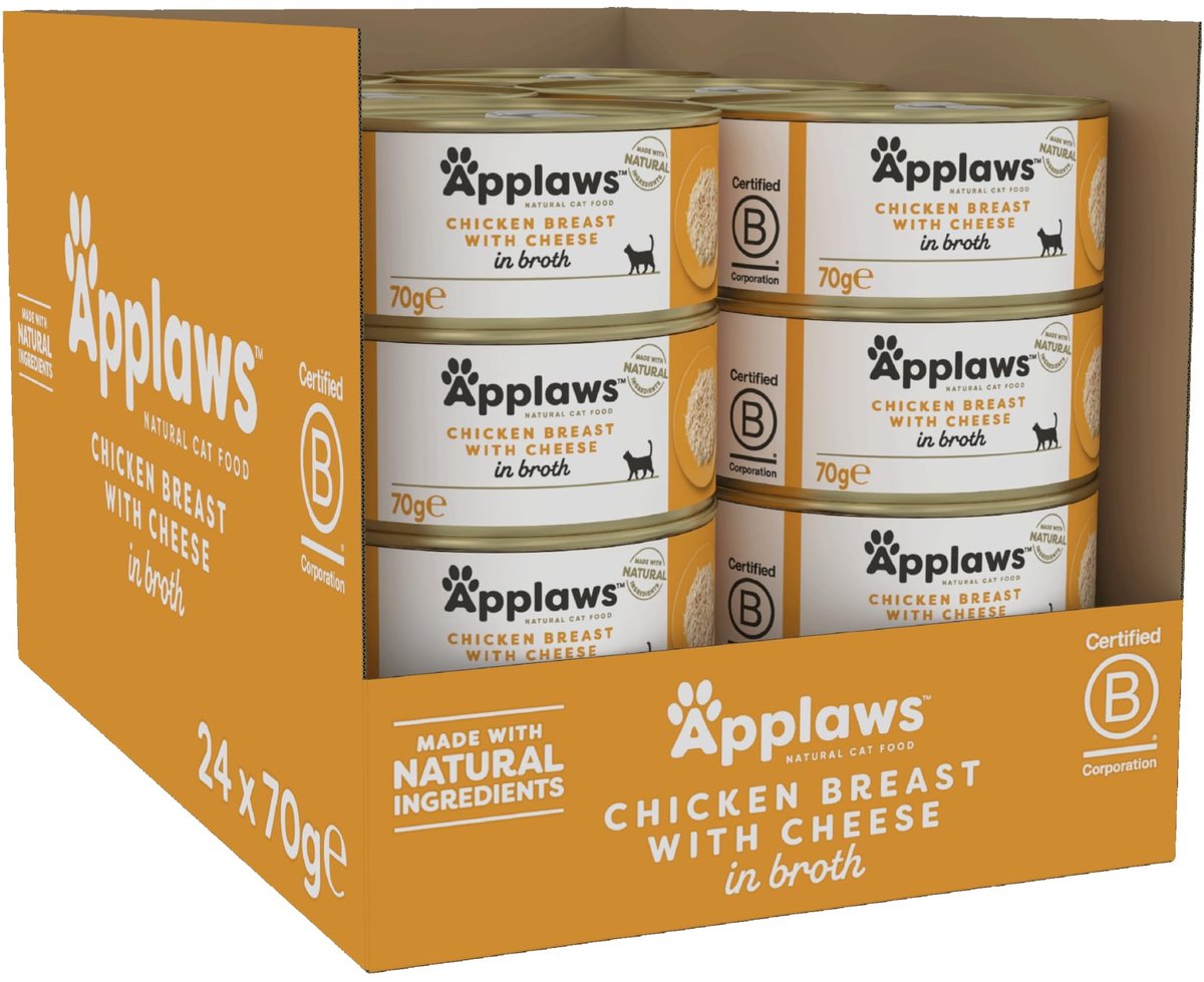 Solidchoice - Natuurlijke Premium Kattenvoeding met Kip en Kaas in Blik, 24 x 70g
