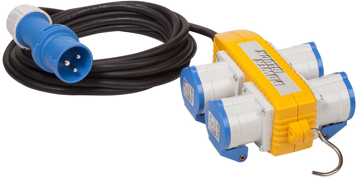 Solidchoice - CEE Stroomverdeler met 4 Stopcontacten en 5 m Kabel