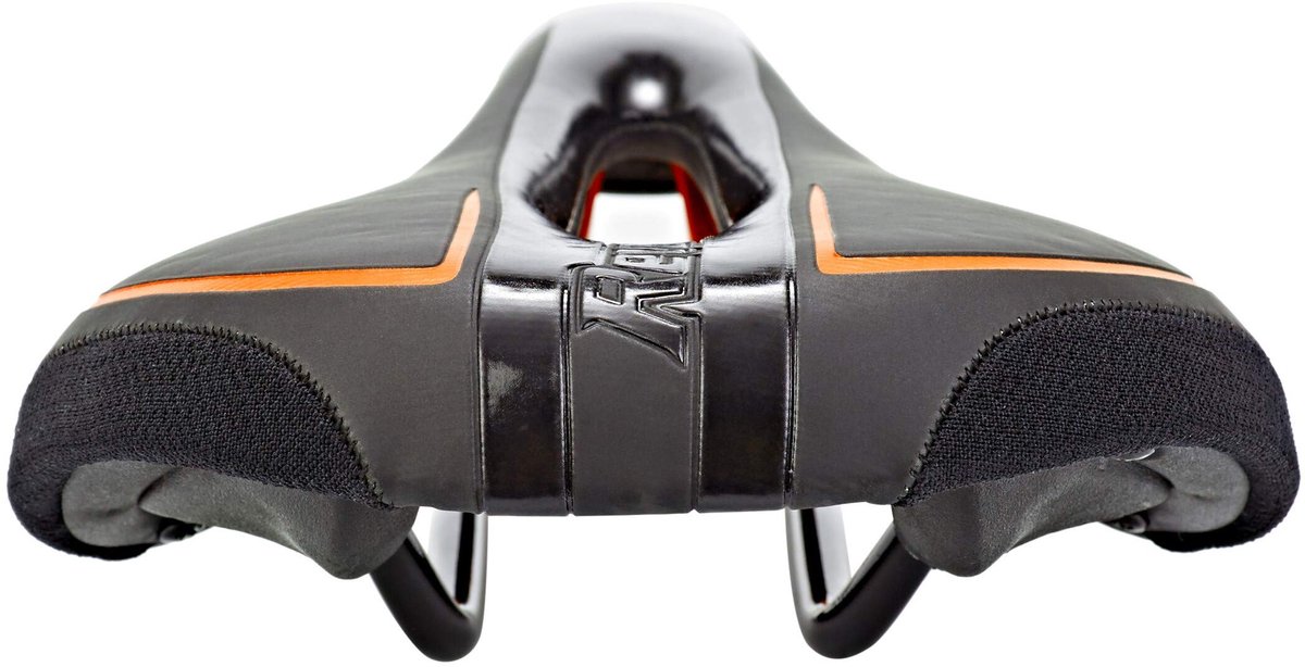 Solidchoice - MTB Fietszadel met Waterdichte Pad in Zwart en Oranje