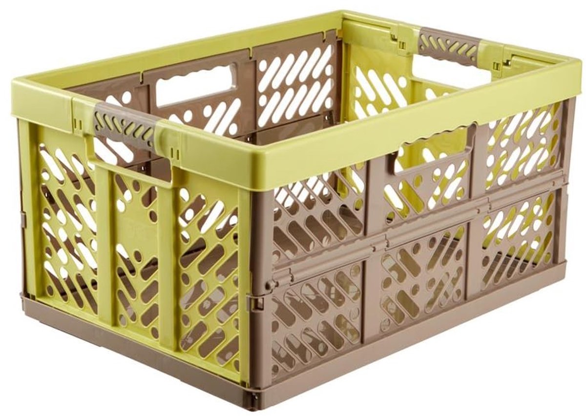 Solidchoice - Set van 4 Stevige Vouwbare Kratten met Handvatten