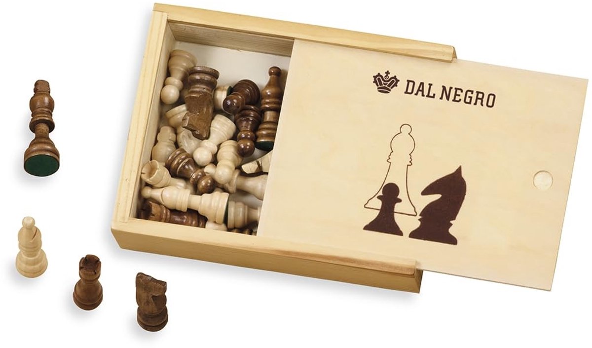 Solidchoice - Mini Schaken Set met Houten Doos en Figuren