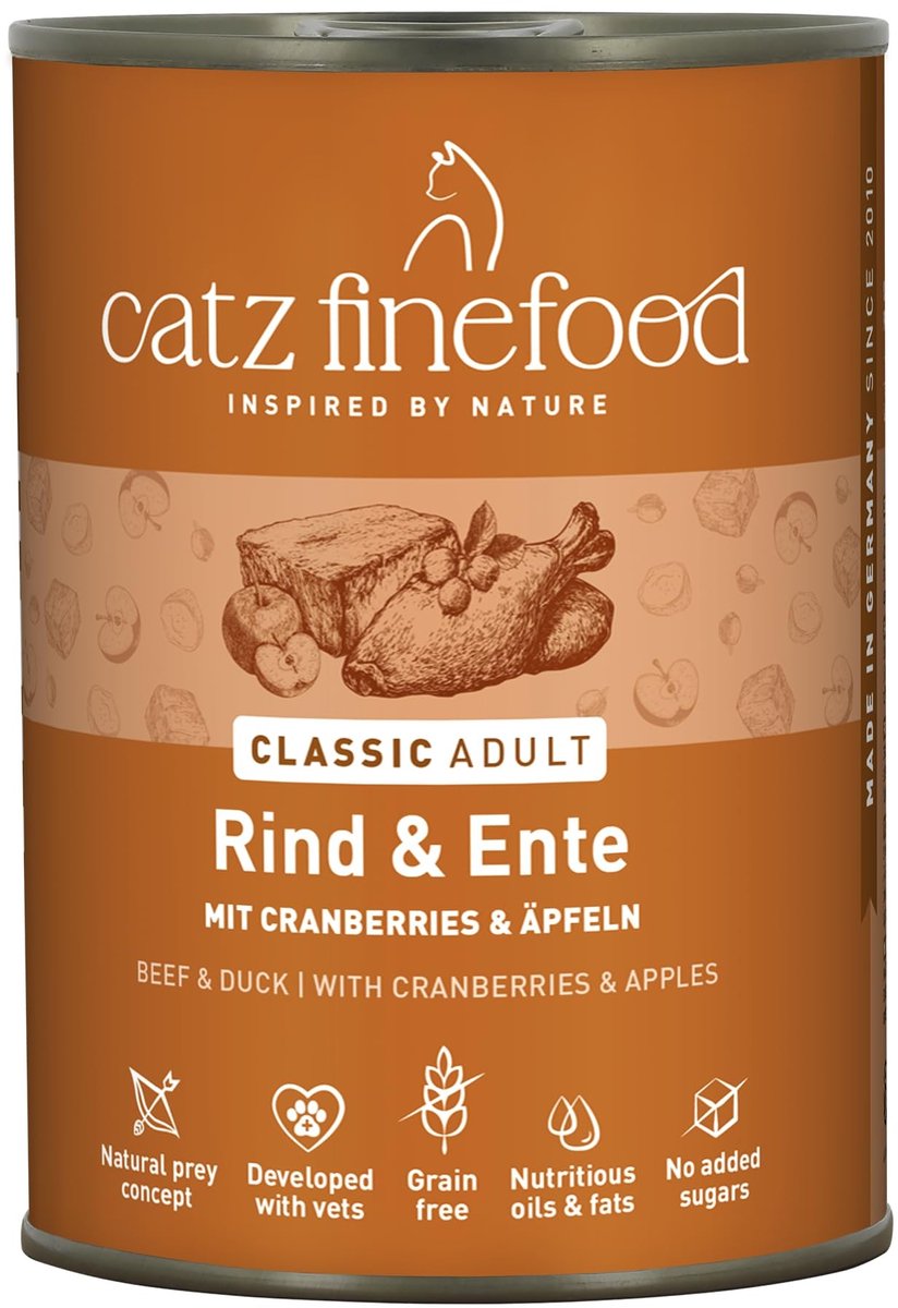 Solidchoice - Nat Kattenvoer met Eend en Rund, Verfijnd met Cranberry en Aloë Vera