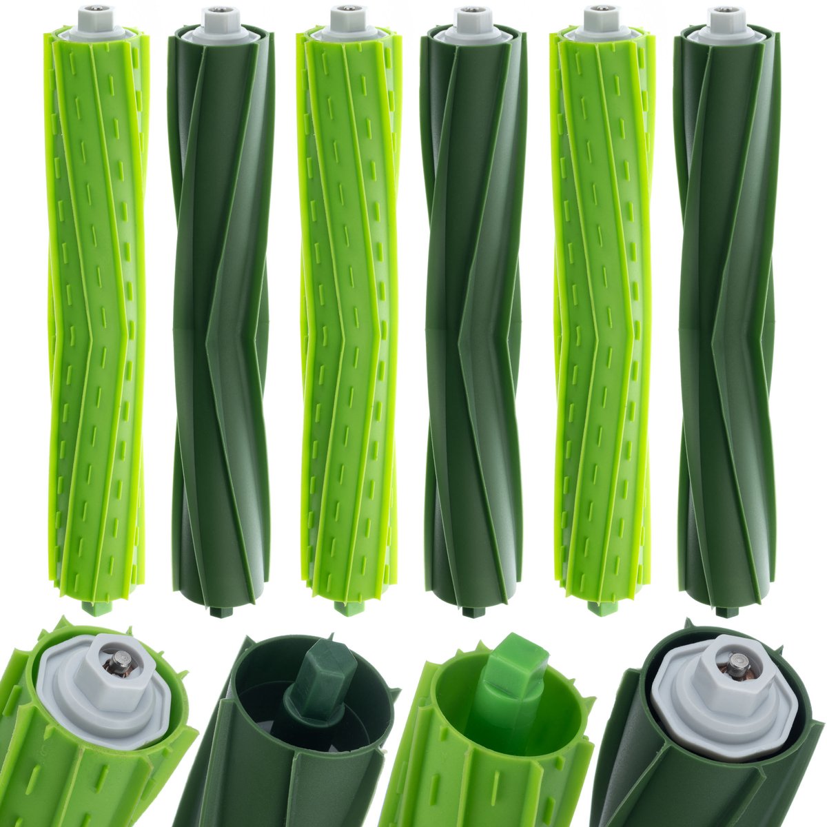Rosfix Hoofdborstel Vervanging Set - 6 Stuks Rubberen Rollen - Stil, Duurzaam - Geschikt voor iRobot Roomba